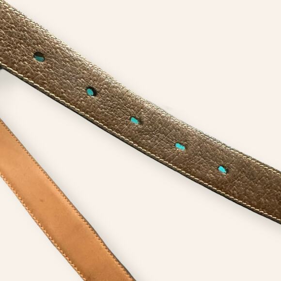 Vintage Gucci Gold Tone Monogram Brown Leather Small - Picture 5 of 7